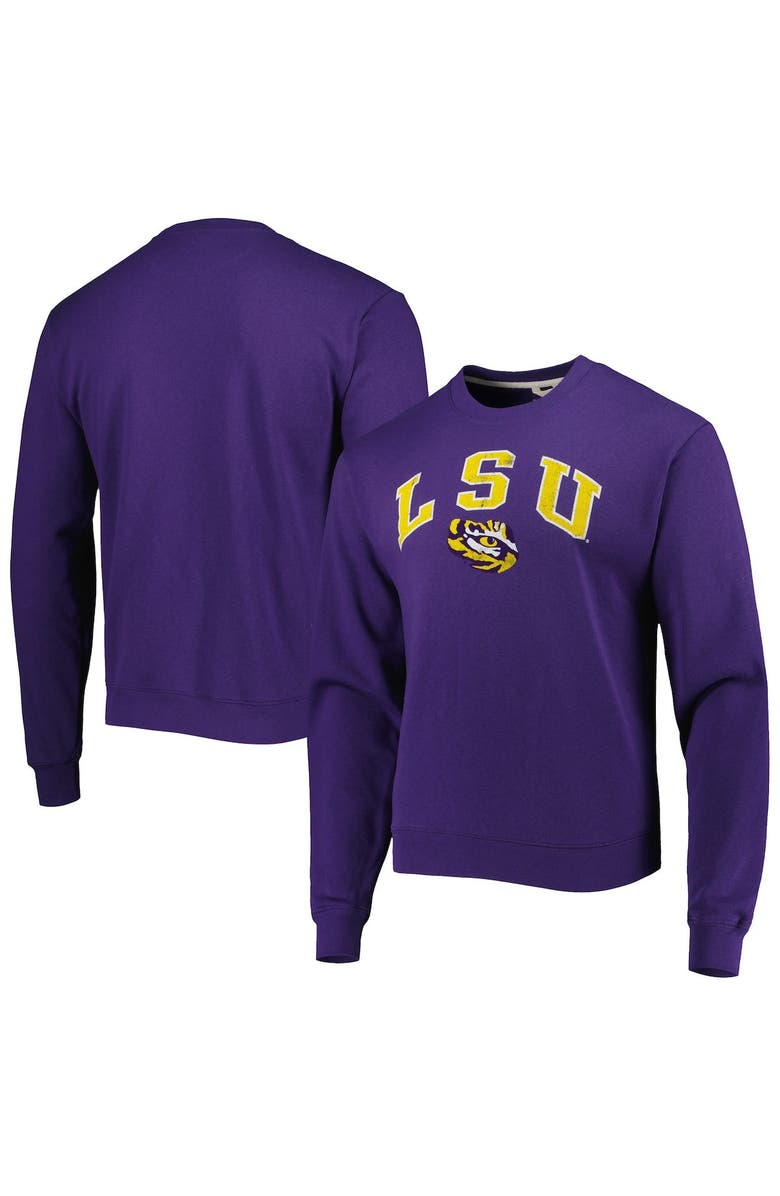 LEAGUE COLLEGIATE WEAR Men's League Collegiate Wear Purple LSU Tigers 1965 Arch Essential Lightweight Pullover Sweatshirt, Main, color, Purple
