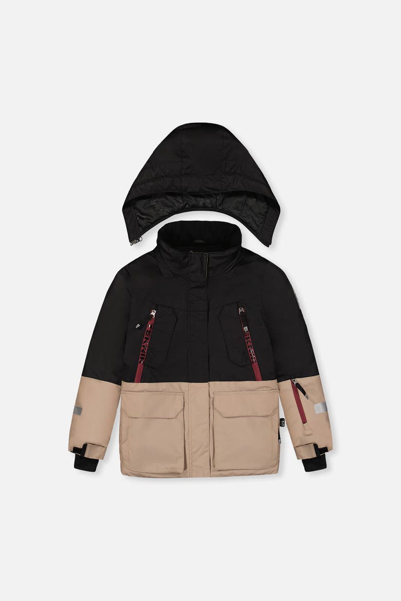 Teknik Fleece Lined Jacket & Pants Two Piece Snowsuit, Alternate, color, Black, Beige and Burgundy