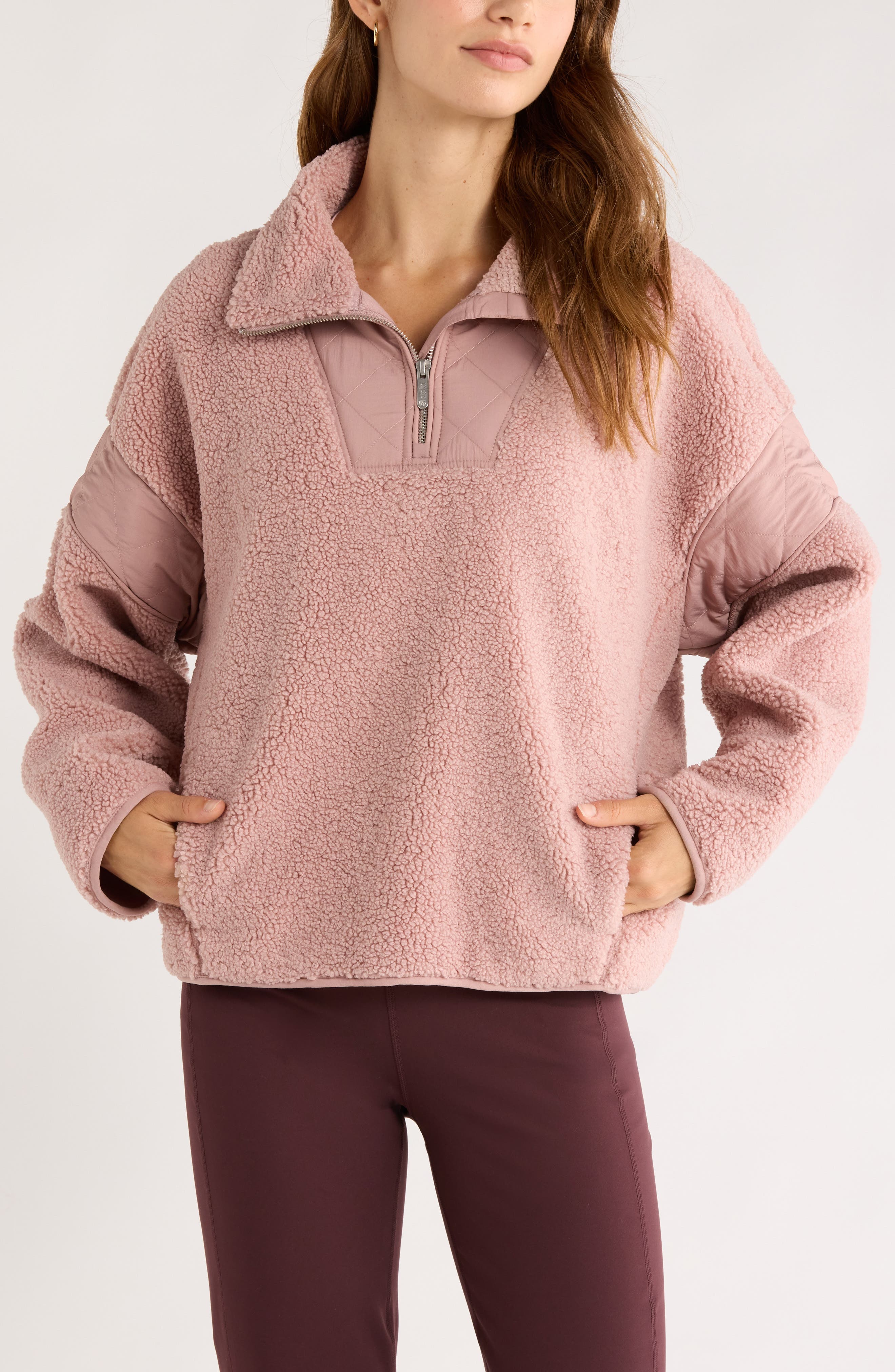 Snowday Faux Shearling Quarter Zip Pullover - image 5