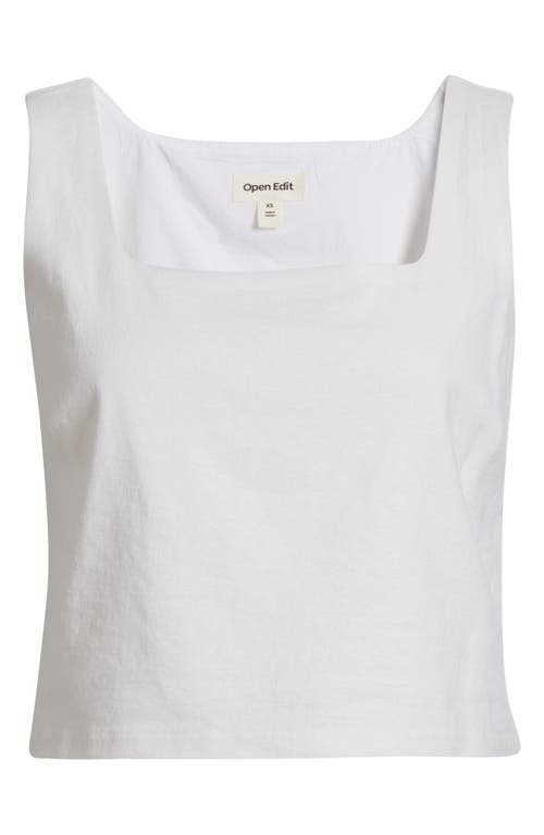 Open Edit Sleeveless Linen Blend Top