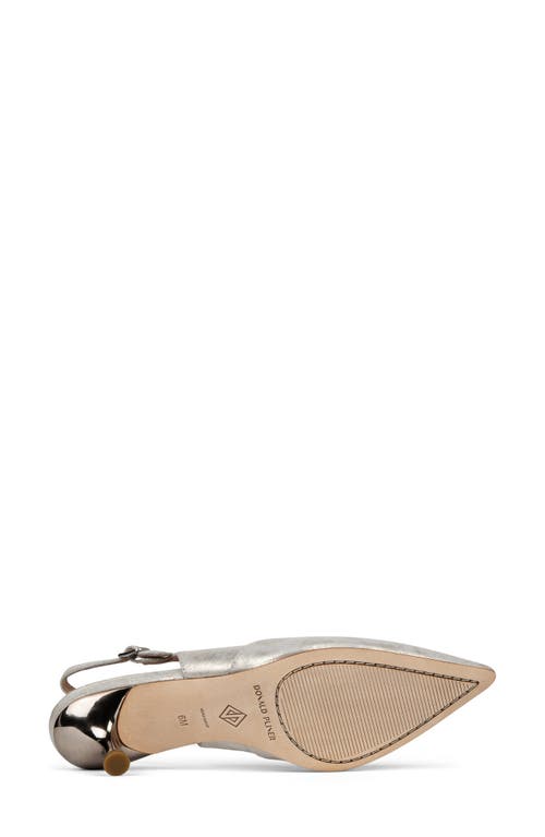 Shop Donald Pliner Sodashi Snakeskin Embossed Pointed Toe Slingback Pump In Silver