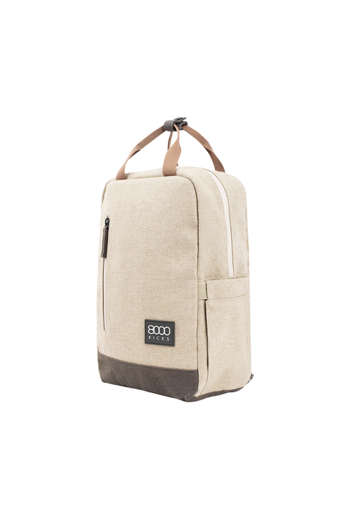 8000kicks Hemp Backpack In Beige/green