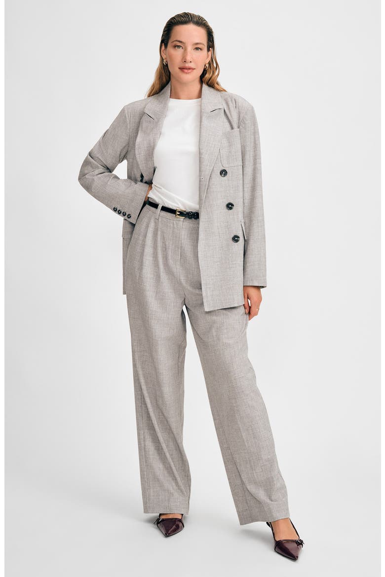 Front Pleat Wide Leg Pants, Alternate, color, HEATHER GREY