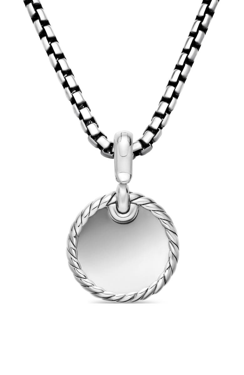 David Yurman Elements<sup>®</sup> Disc Pendant in Sterling Silver with Pavé Diamonds, Alternate, color, Sterling Silver