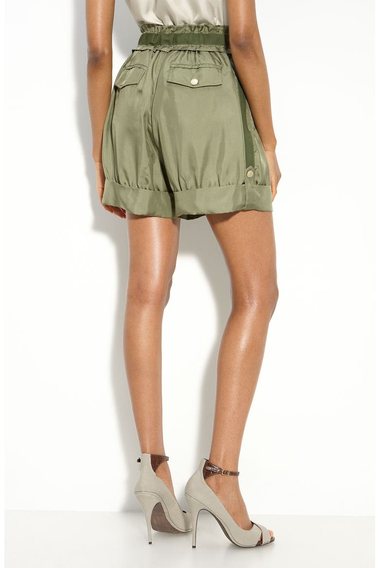 'Pollina' Silk Shorts, Alternate, color, MOORE GREEN