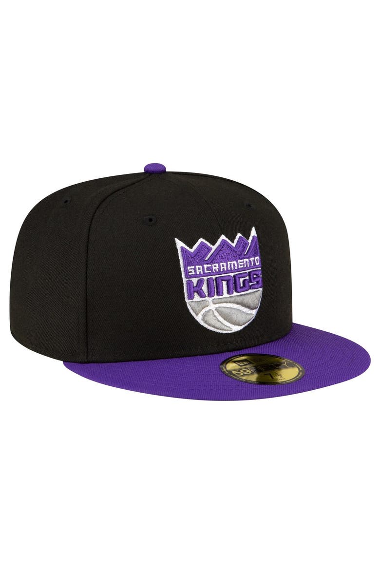Men's New Era Black/Purple Sacramento Kings 2-Tone 59FIFTY Fitted Hat, Alternate, color, Black
