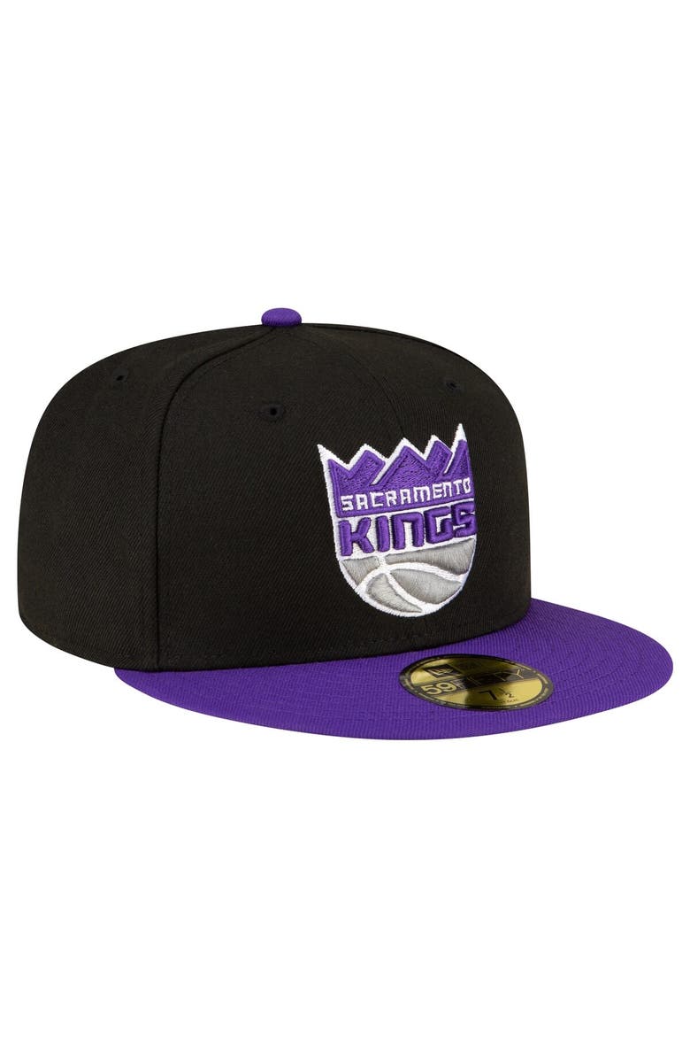 New Era Men's New Era Black/Purple Sacramento Kings 2-Tone 59FIFTY Fitted Hat, Alternate, color, Black