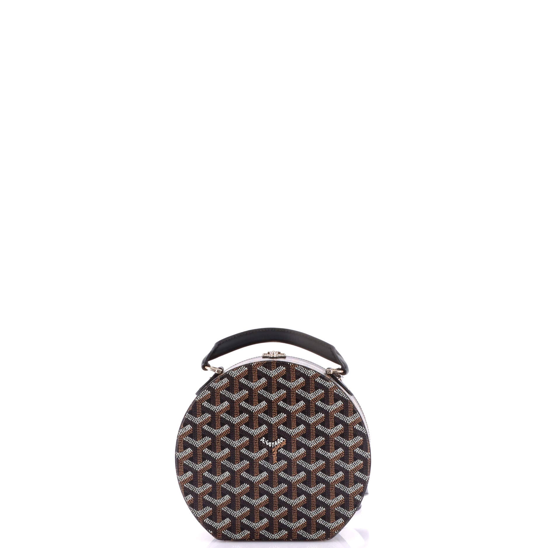 Pre-Owned Goyard Alto Hatbox Bag Coated Canvas, Alternate, color, Black