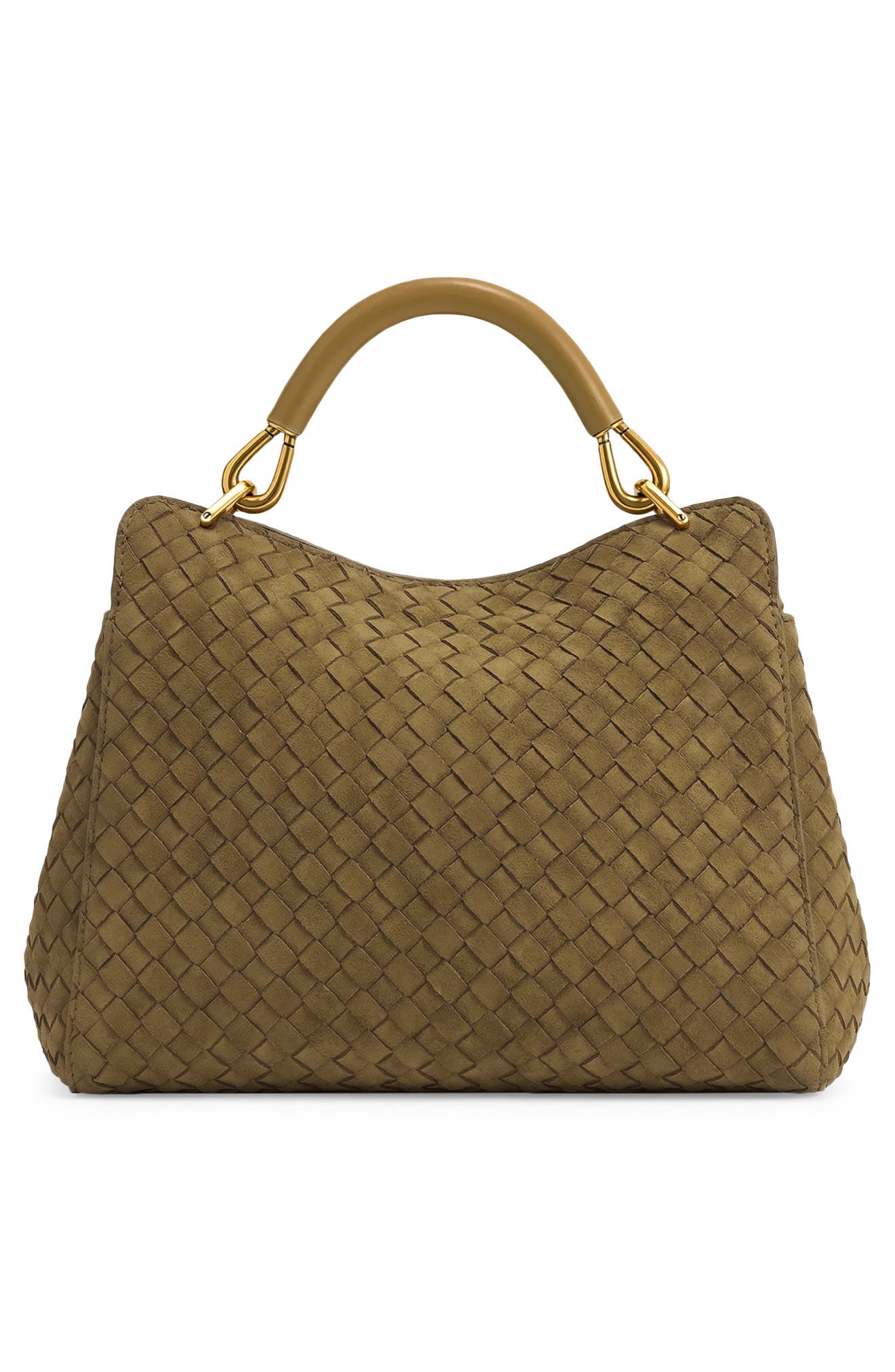 Lucia Faux Suede Top Handle Bag, Alternate, color, OLIVE GREEN
