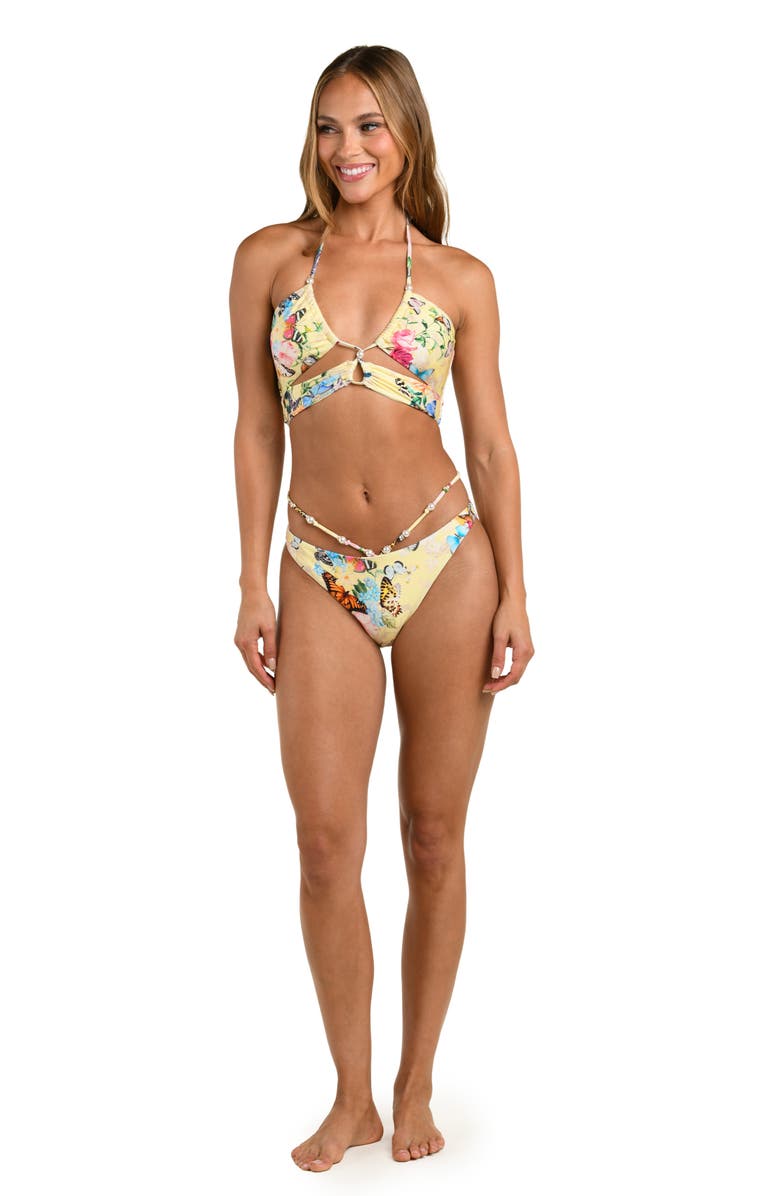 L'AGENCE Sirena Garden Butter Bikini Top, Alternate, color, Yellow Multi