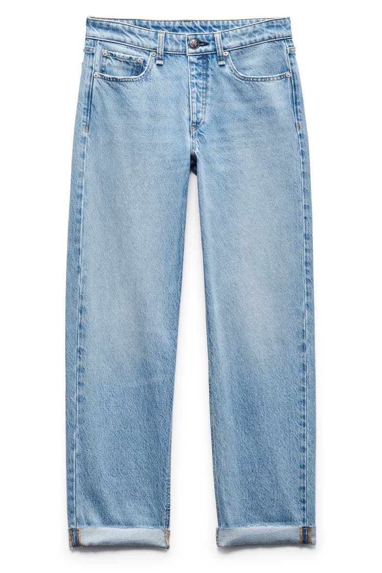 Dre Raw Hem Low Rise Baggy Jeans, Alternate, color, AMAL