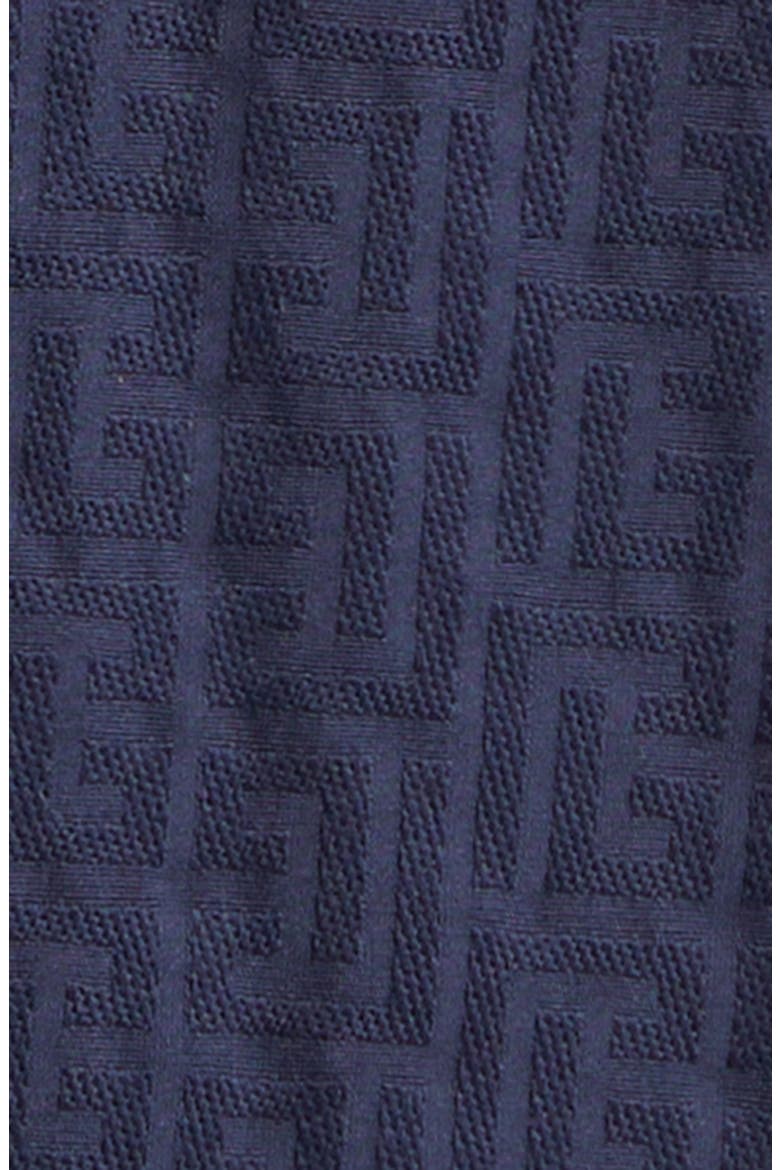 Monogram Cotton Jacquard Button-Up Shirt, Alternate, color, 6UB MARINE