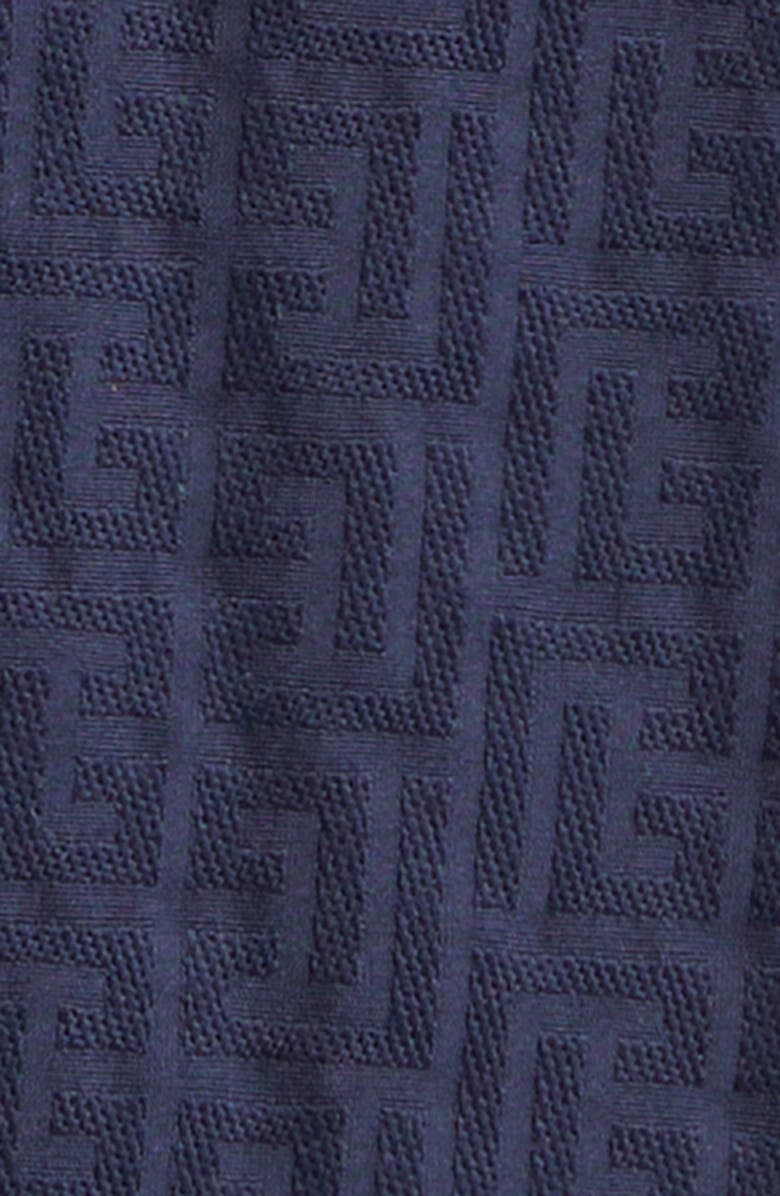 Balmain Monogram Cotton Jacquard Button-Up Shirt, Alternate, color, 6Ub Marine