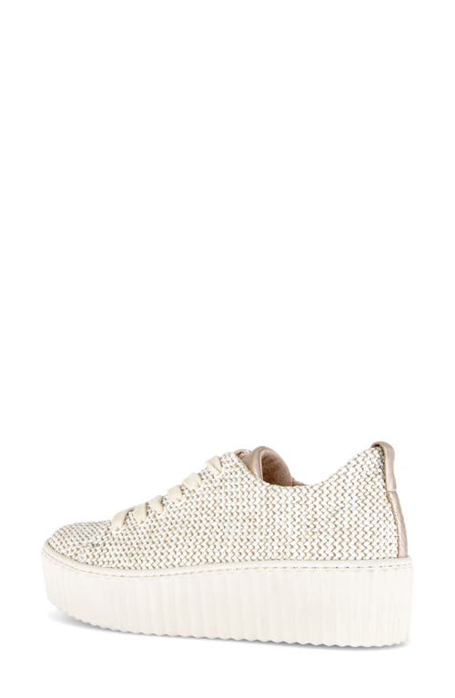 Gabor Woven Platform Sneaker In White