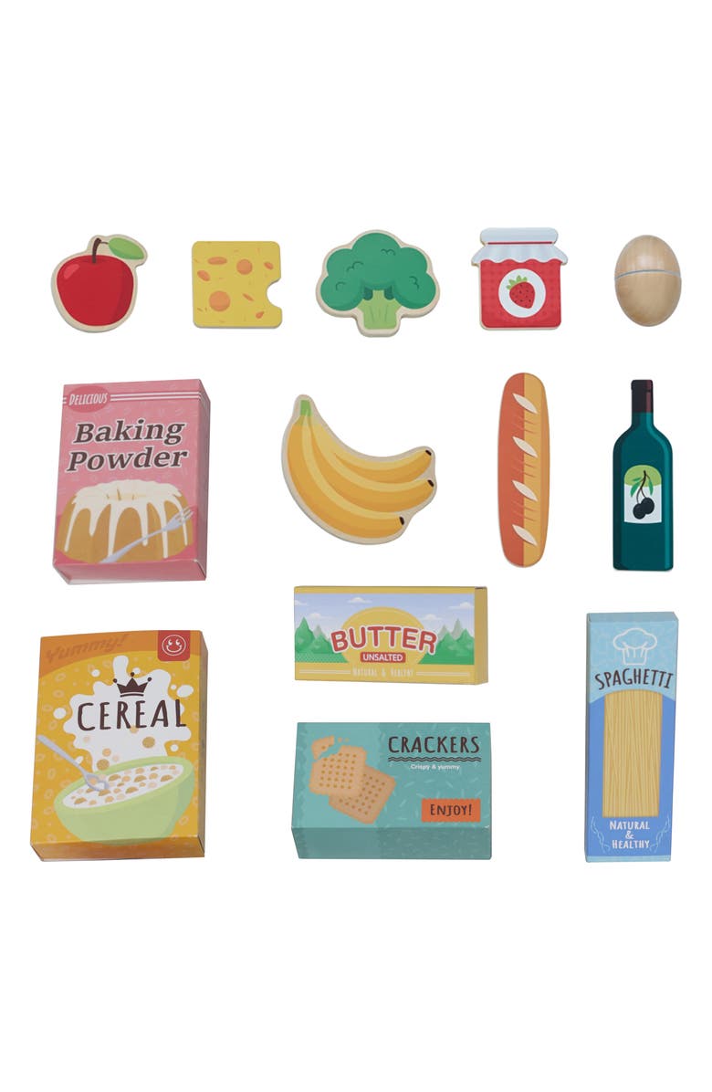 Teamson Kids Little Helper Mr. Fresh Grocery Cart Playset, Alternate, color, Blue