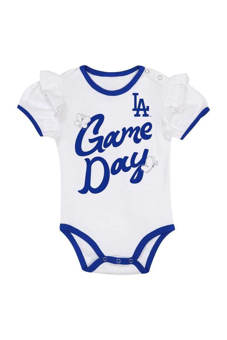 Newborn Outerstuff  White/Blue Los Angeles Dodgers  Bodysuit, Headband & Skirt Set, Alternate, color, White