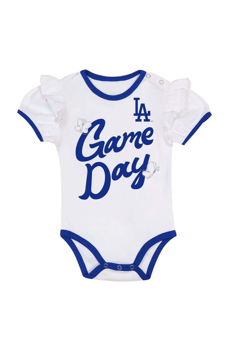Outerstuff Girls Infant Outerstuff Los Angeles Dodgers Bodysuit, Headband & Skirt Set, Alternate, color, White
