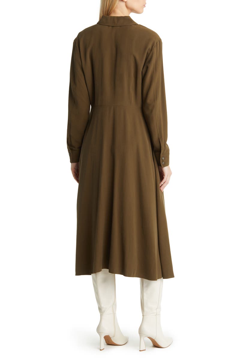 Nordstrom Front Zip Long Sleeve Midi Dress, Alternate, color,