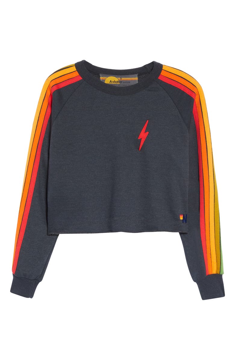 Aviator Nation Bolt Crop Sweatshirt, Alternate, color, 