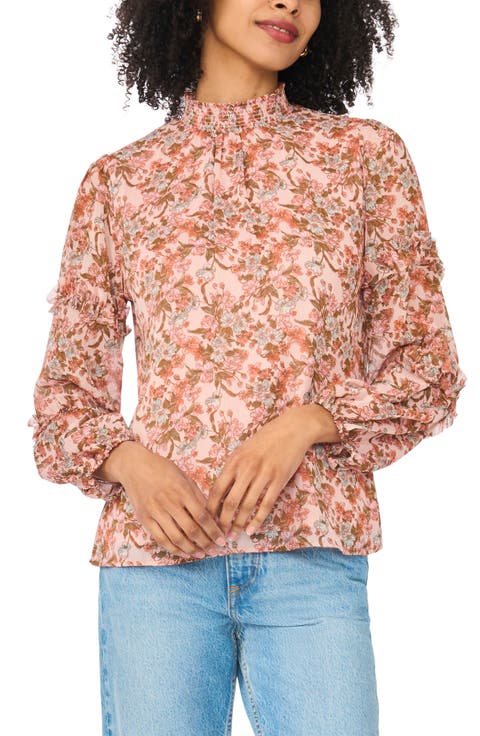Floral Print Ruffle Top