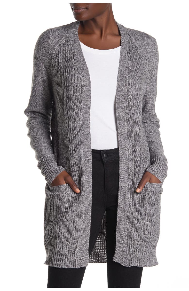 RDI Marled Open Front Elbow Patch Cardigan, Main, color,