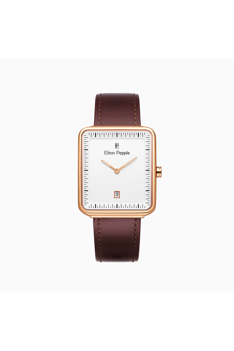 Men's Modern Oakton - Loop, 38mm, Main, color, Dark Brown/Rose gold