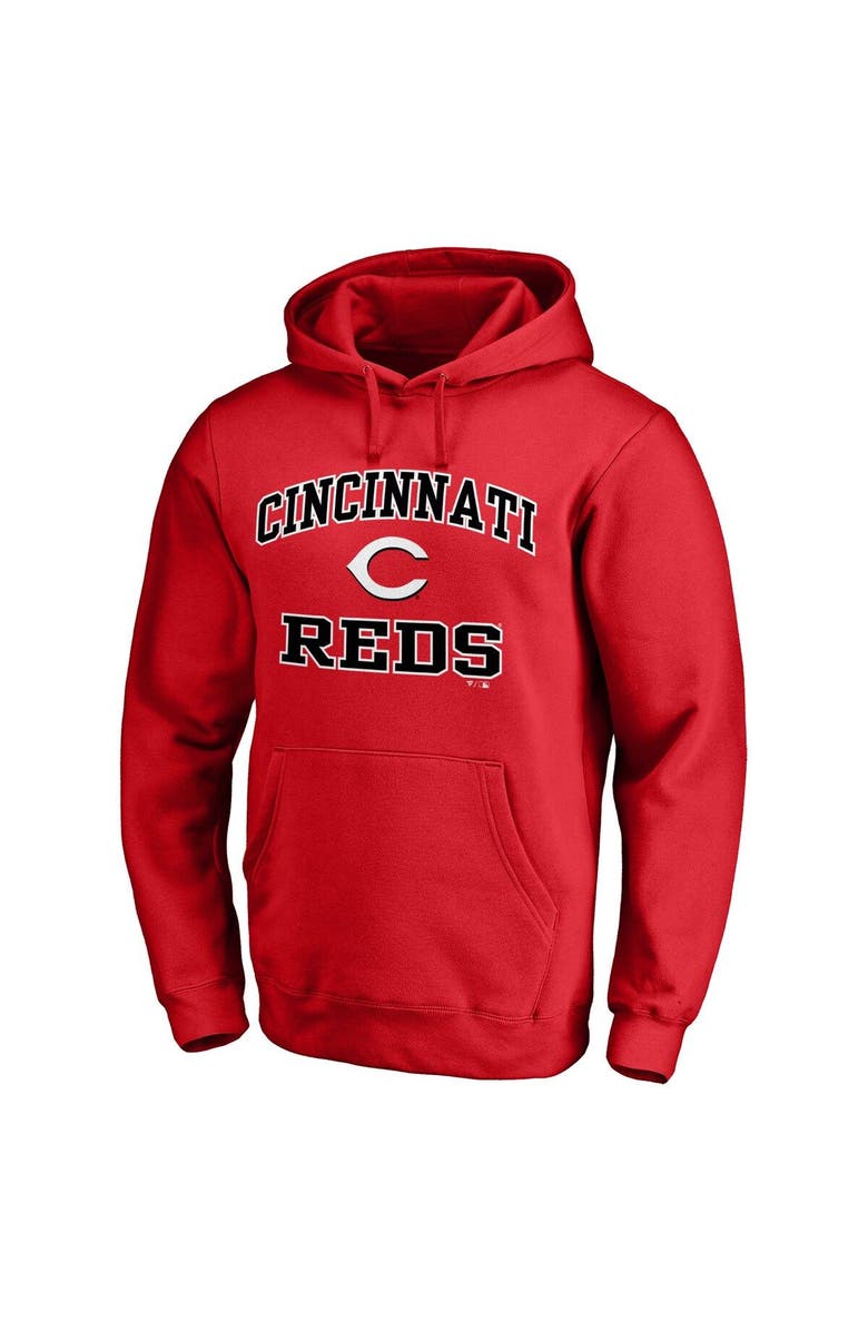 FANATICS Men's Fanatics Branded Red Cincinnati Reds Heart & Soul Fitted Pullover Hoodie, Alternate, color, 