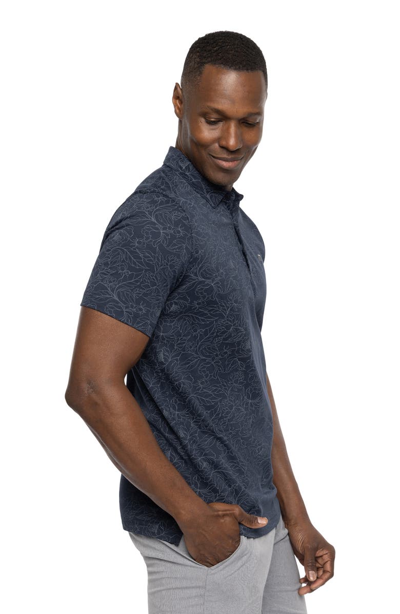 TravisMathew Monstera Print Piqué Polo, Alternate, color,