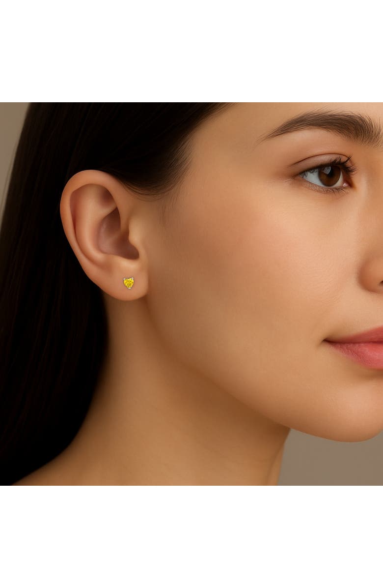 Donatello Gian Sterling Silver Yellow Heart Studs, Alternate, color, Yellow
