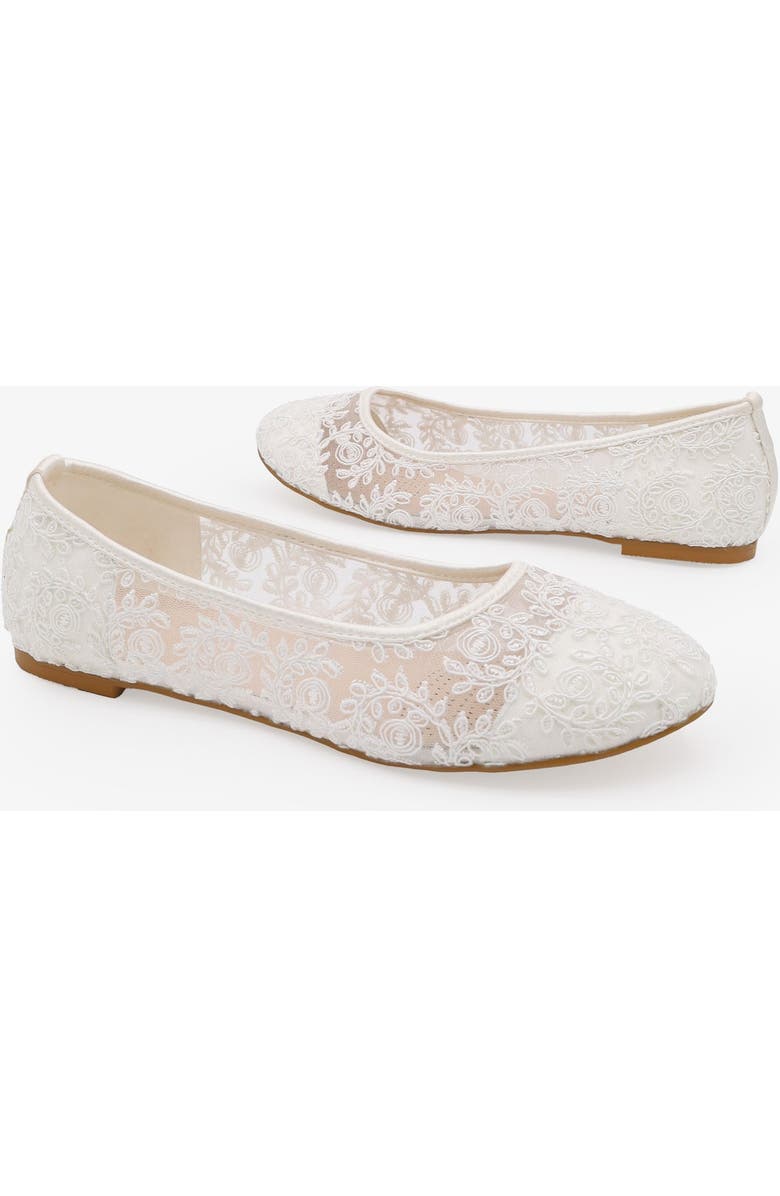 Kailee P Baba Crochet Lace Ballet Flats, Alternate, color, White