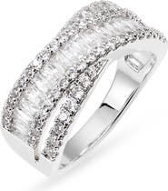 Nordstrom Cubic Zirconia Baguette Overlap Ring