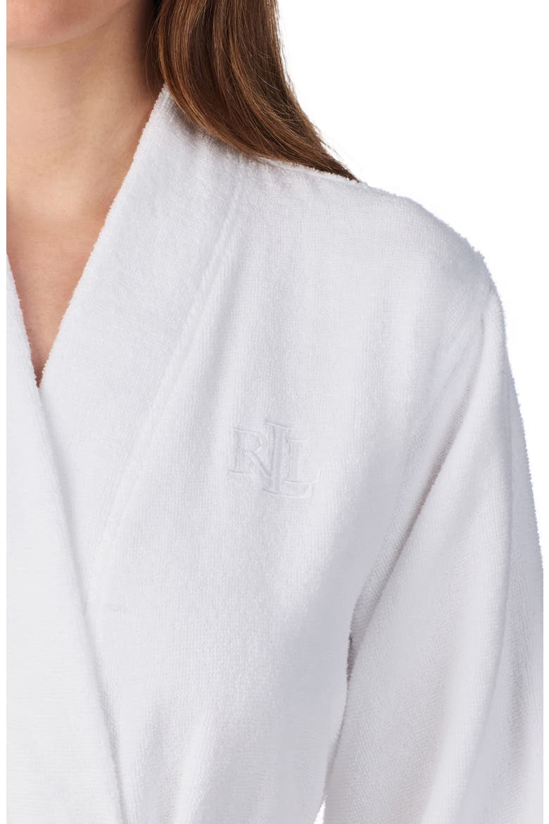 Tie Waist Terry Robe, Alternate, color, WHITE