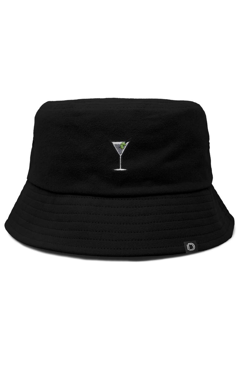 Dalix Martini Bucket Hat, Main, color, Black