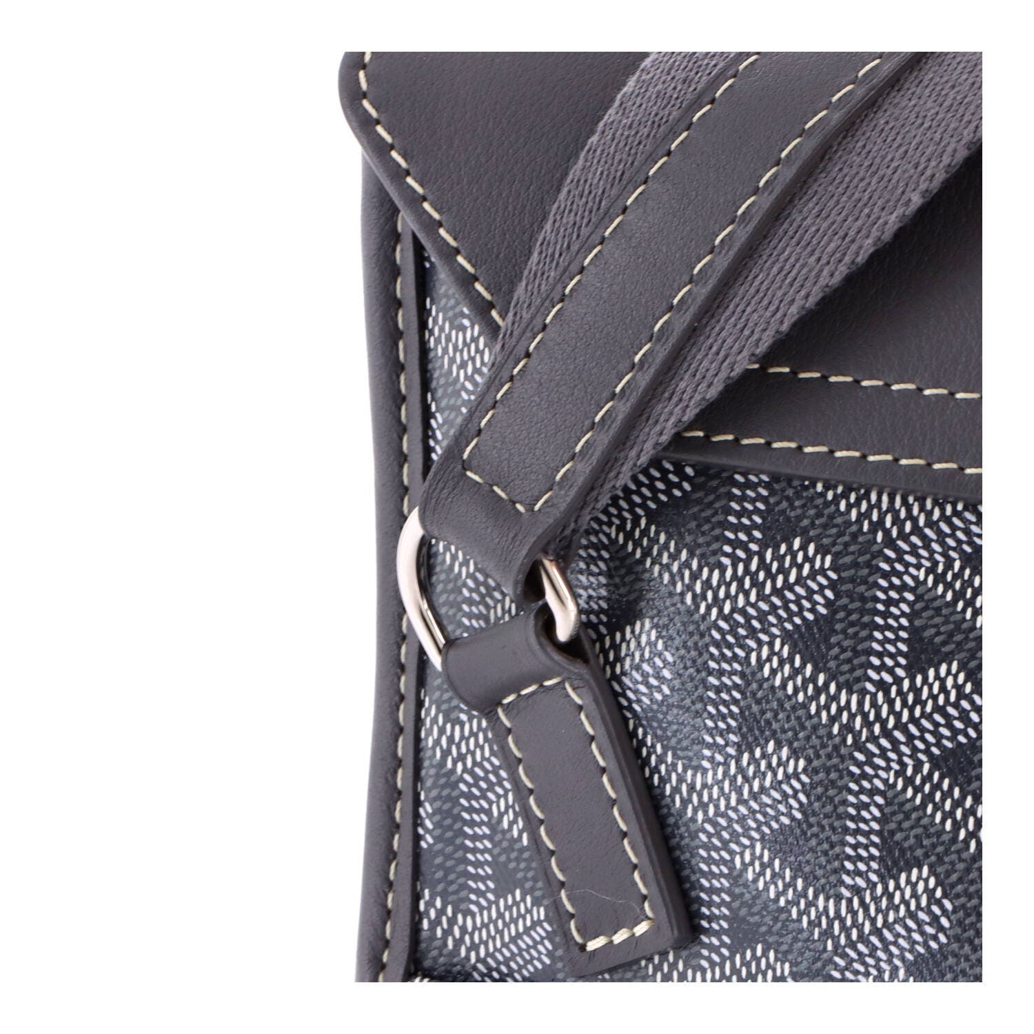 Coursier Messenger Bag Coated Canvas and Leather, Alternate, color, Grey