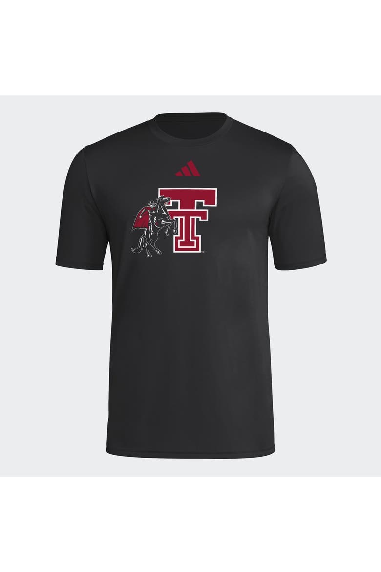 Men's adidas  Black Texas Tech Red Raiders 2026 Locker Logo Pre-Game T-Shirt, Main, color, Black