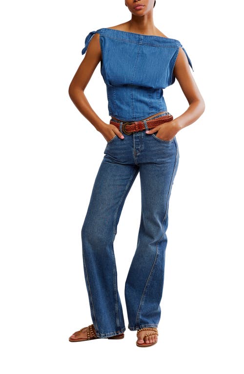 Shop Free People Louie Denim Off The Shoulder Top