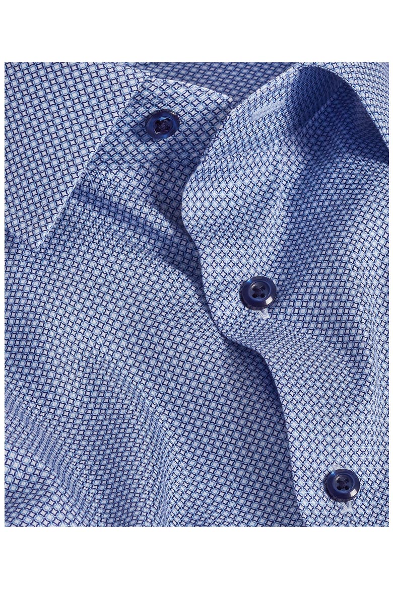 Trim Fit Micro Geometric Print Dress Shirt, Alternate, color, NAVY/ BLUE