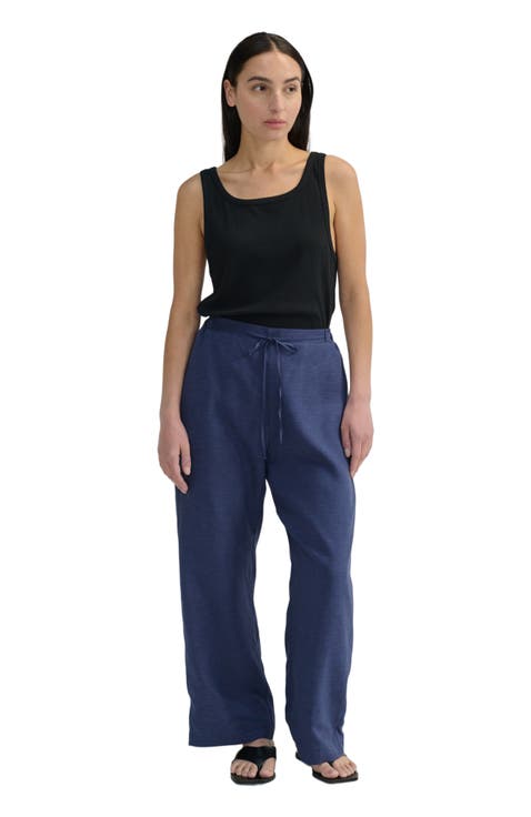 Front Tie Linen Pants