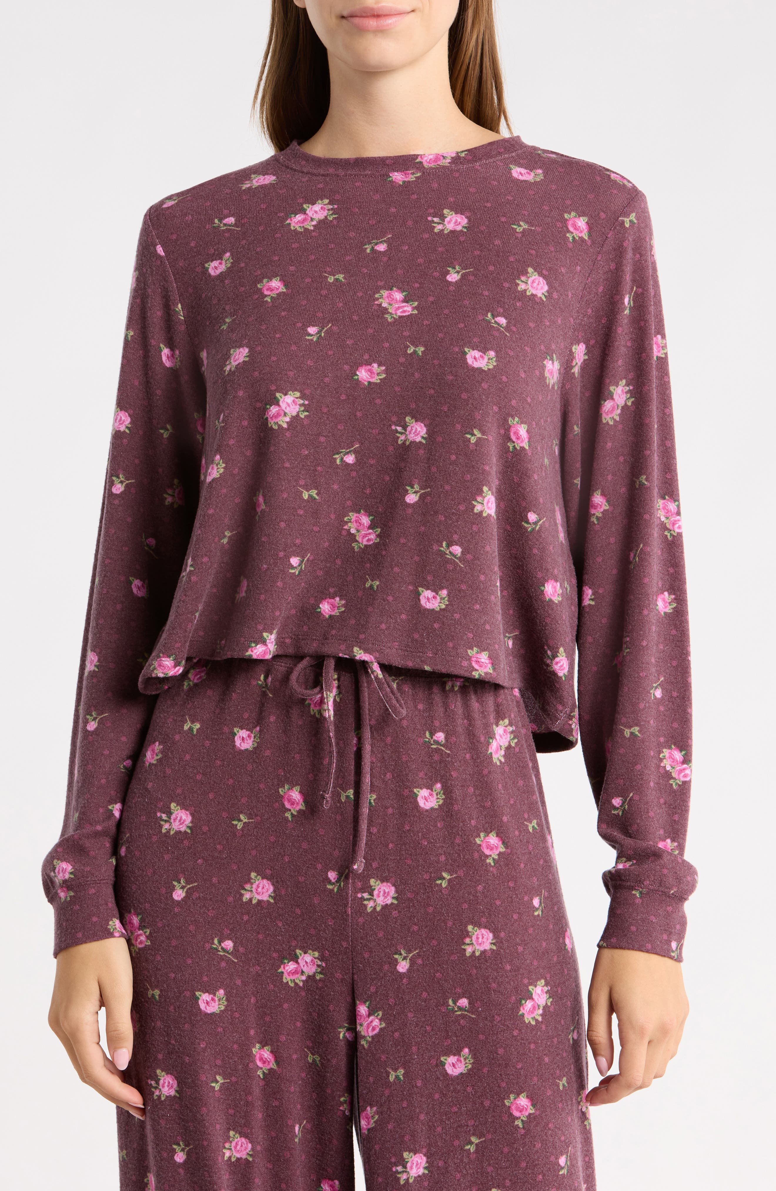 selected BURGUNDY- PINK POLKA DOT ROSE