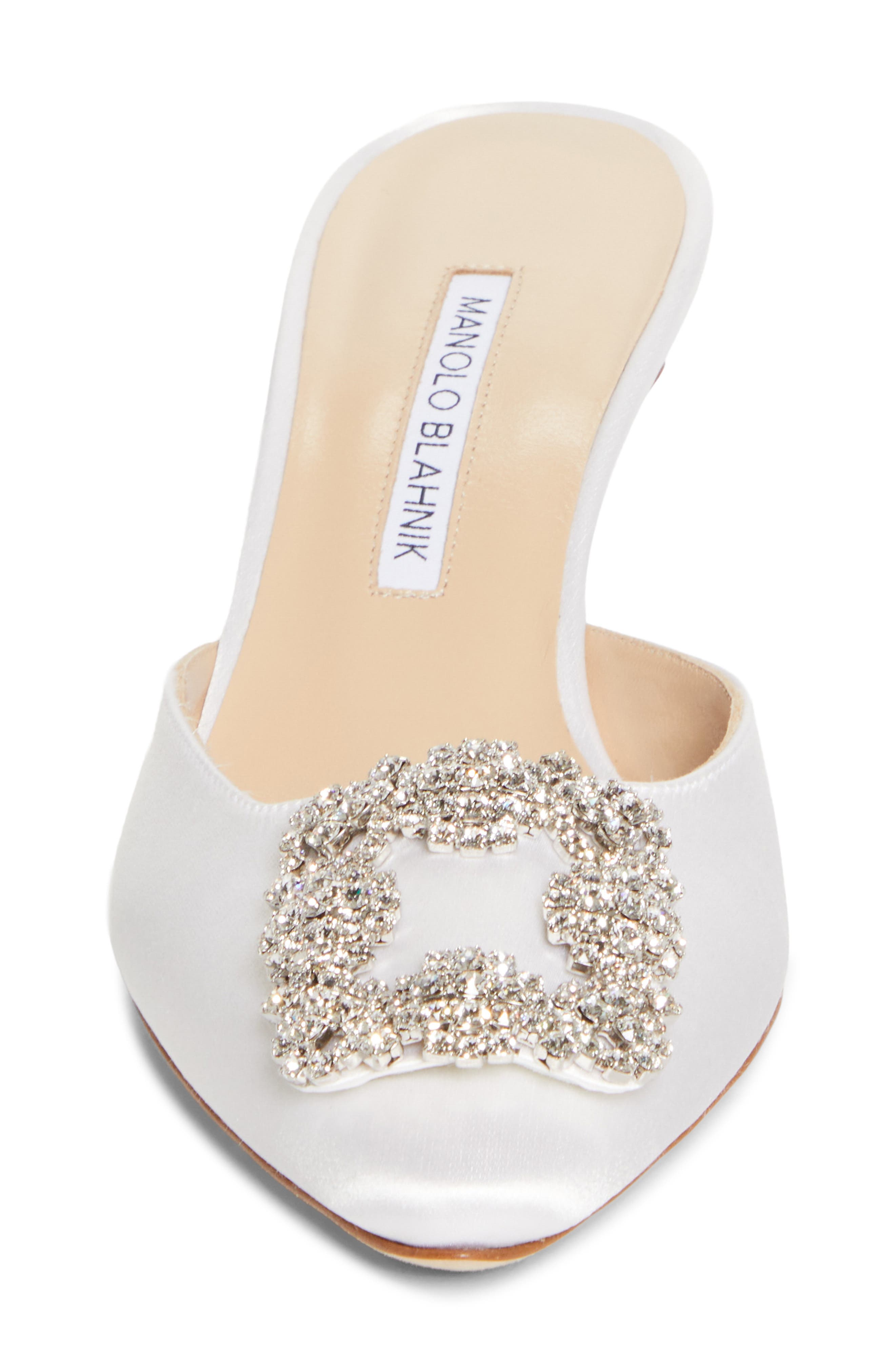 Manolo Blahnik Hangisimu Mule Pump, Alternate, color, White