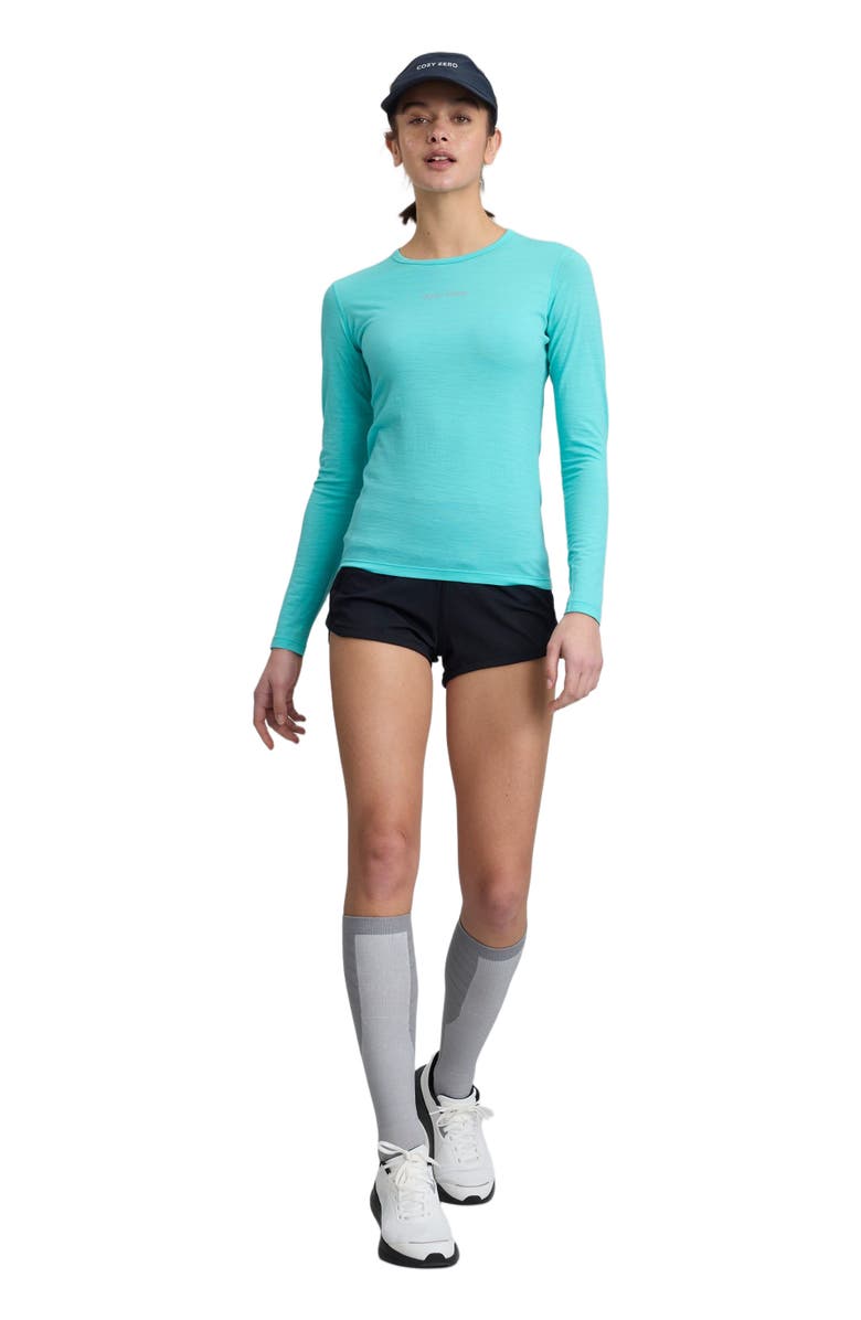 COZY ZERO Women's 100% Merino Lightweight Soft L/S Crew, Main, color, Turqoise
