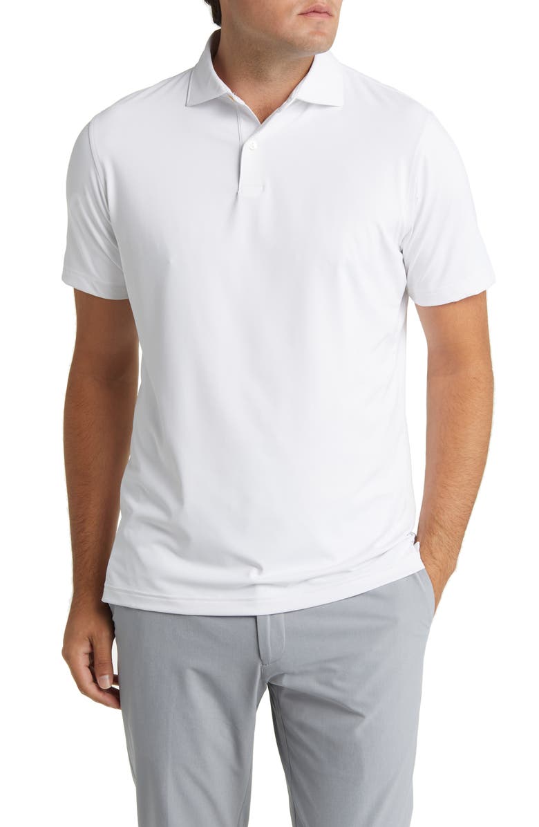 Peter Millar Crown Crafted Solid Short Sleeve Performance Polo, Main, color, White