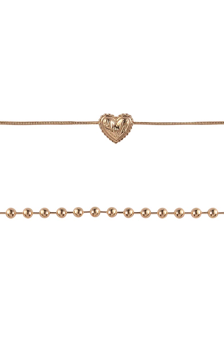 RACHEL Rachel Roy Double Chain Heart Pendant Necklace, Alternate, color, Gold