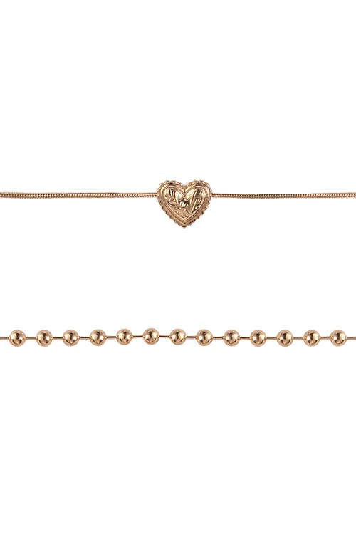 Rachel Rachel Roy Double Chain Heart Pendant Necklace In Gold