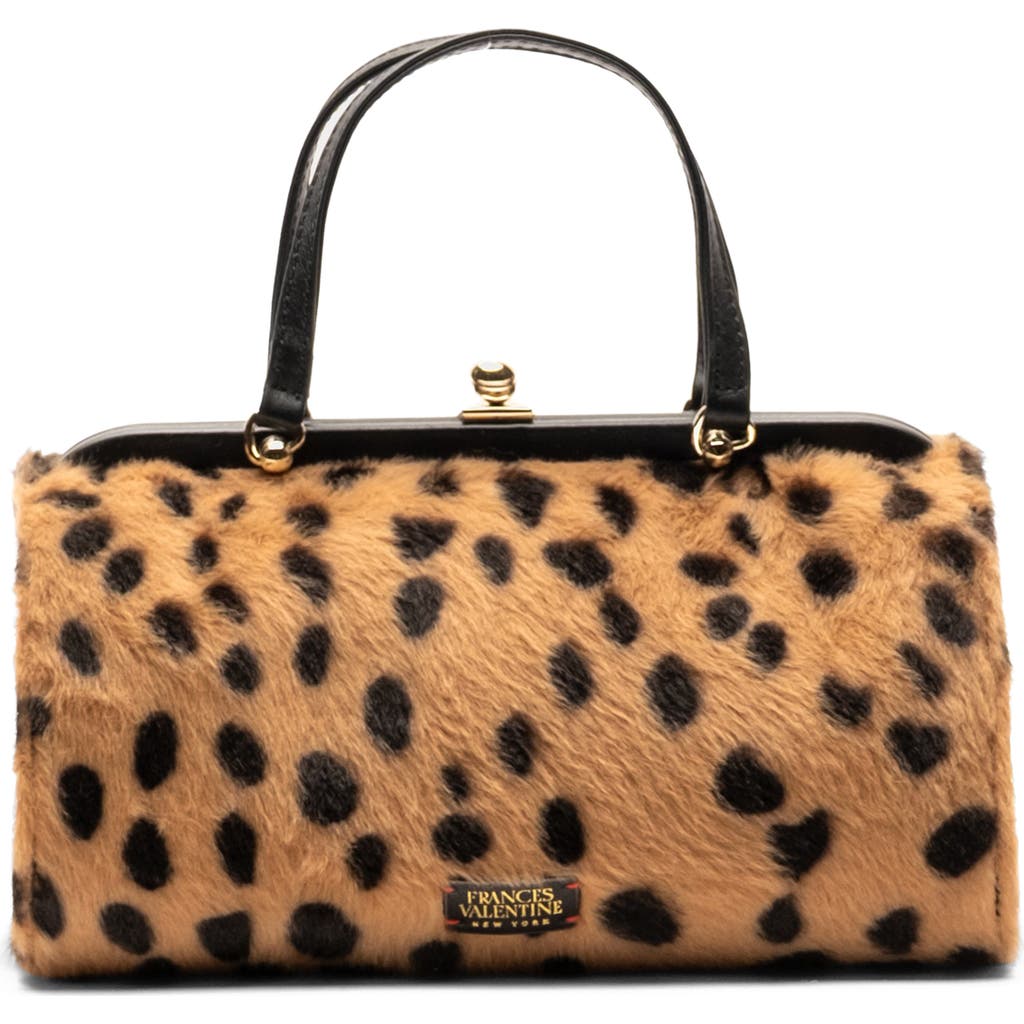 Frances Valentine Petit Michelle Cheetah Print Faux Fur Satchel In Pink