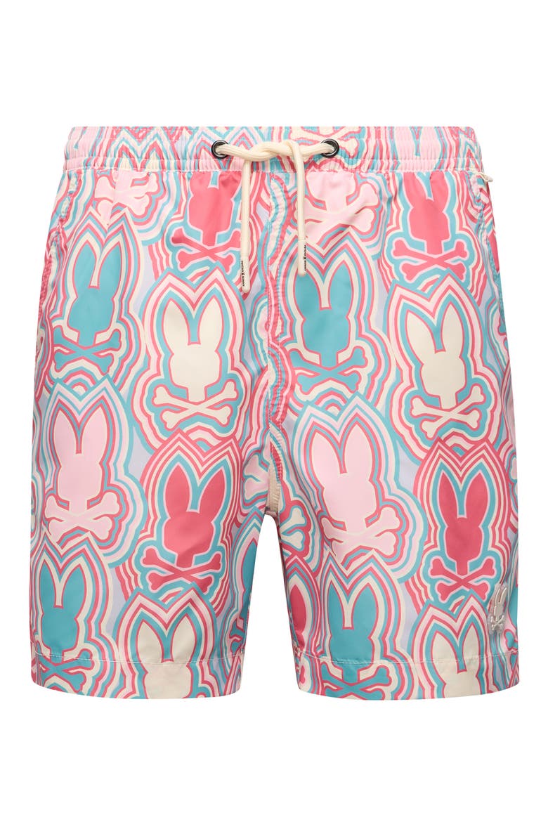 Kids' Chuck Print Swim Trunks, Main, color, WHITE CAP GRAY