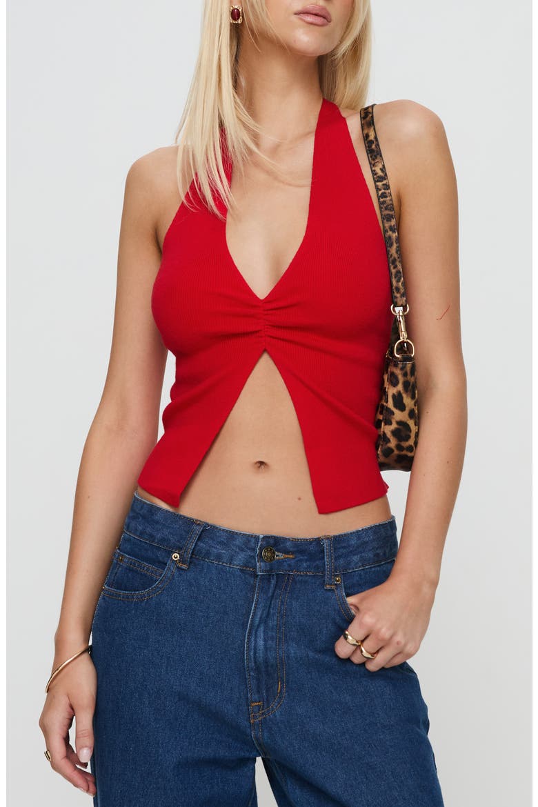 Kingley Halter Top, Main, color, RED
