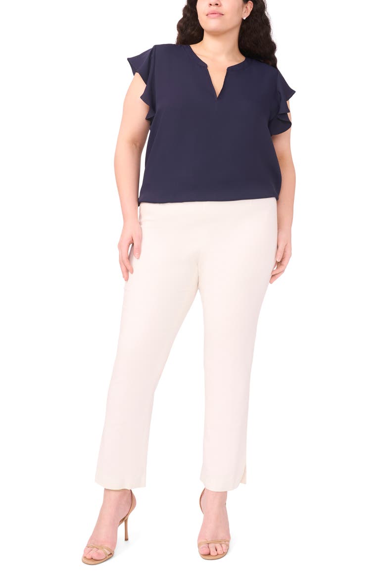 Flutter Sleeve Top, Alternate, color, BARITONE BLUE