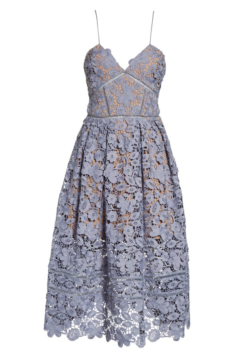 Self-Portrait Azaelea 3D Lace Fit & Flare Dress, Alternate, color, 