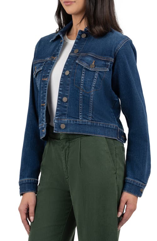 Kut From The Kloth Angela Crop Denim Jacket In Skill Blue